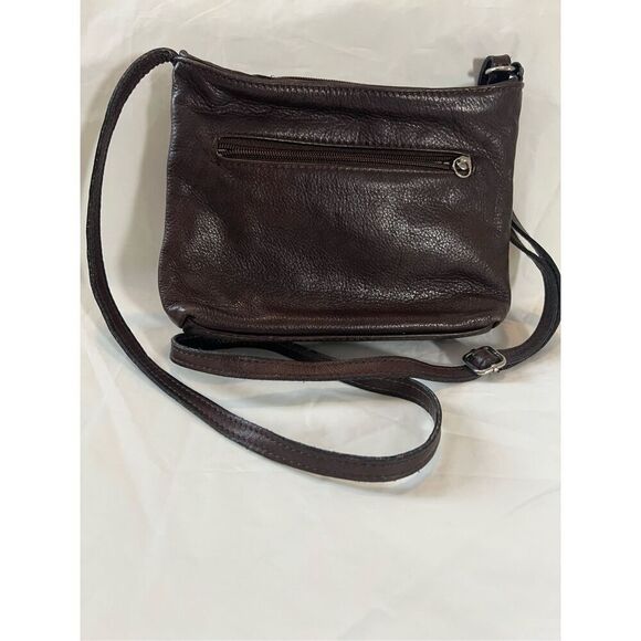 T. Nobile made in Italy brown leather crossbody bag with zipper closure and adju - Picture 2 of 7